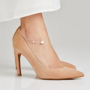 SILVER LAYERED LARGE AND SMALL OHRID PEARL ANKLET