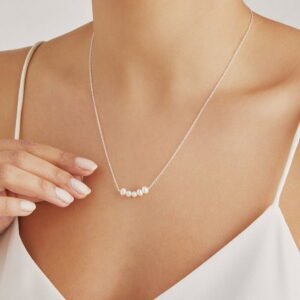 SILVER OHRID PEARL CLUSTER NECKLACE