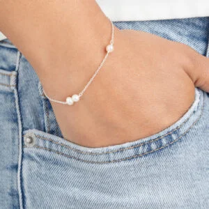 SILVER SIX OHRID PEARL BRACELET