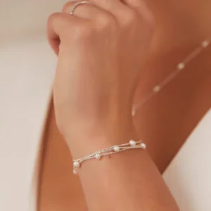 SILVER LAYERED OHRID PEARL BRACELET
