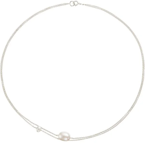 SILVER LAYERED LARGE AND SMALL OHRID PEARL CHOKER - Image 2
