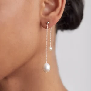Silver Layered Large and Small Ohrid Pearl Earrings
