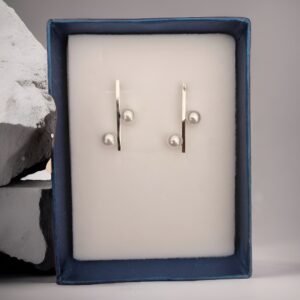Silver Double Small Ohrid Pearl Earrings