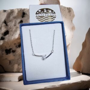 Silver Necklace Single Ohrid Pearl - Filevi