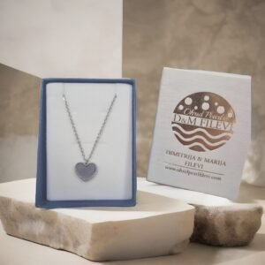 Silver Heart Style Two Side Necklace