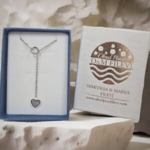 Silver Heart Ohrid Pearls Necklace