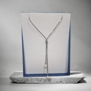 Silver Two Rice Ohrid Pearls Necklace