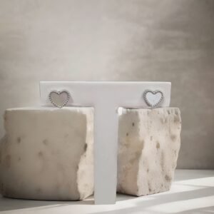 Silver Heart Style Two Earrings