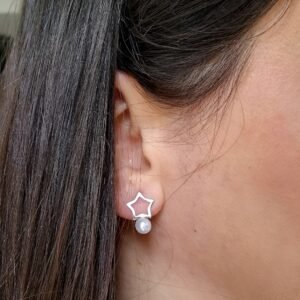 Silver Star Ohrid Pearl Earrings