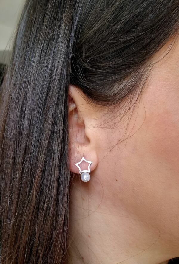 Silver Star Ohrid Pearl Earrings