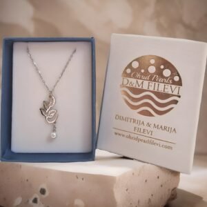 Silver Leaf Ohrid Pearl Necklace