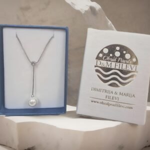 Silver Zircon Ohrid Pearl Necklace