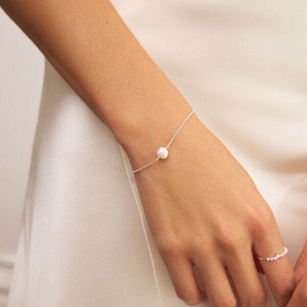 Silver Single Baroque Ohrid Pearl Bracelet