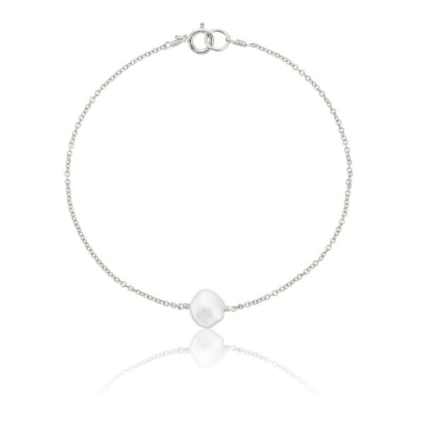 Silver Single Baroque Ohrid Pearl Bracelet - Image 3