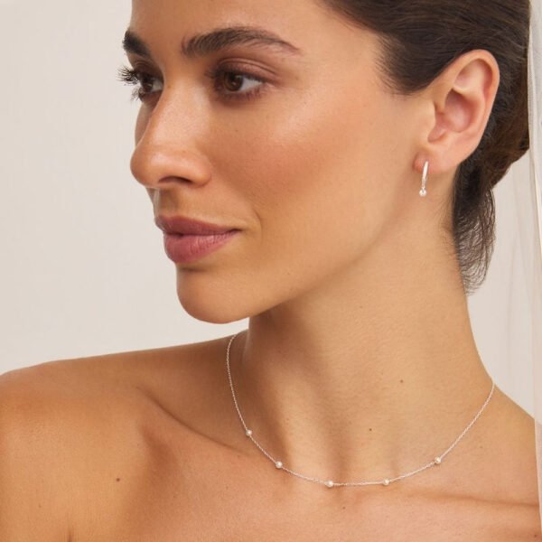Silver Five Small Ohrid Pearl Necklace