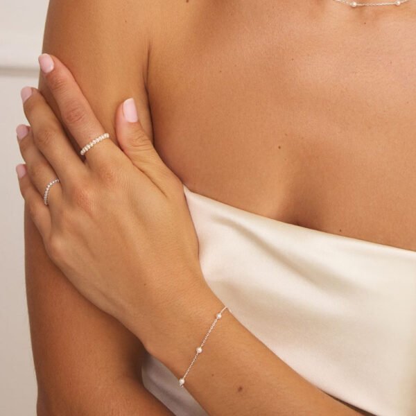 Silver Five Small Ohrid Pearl Bracelet - Image 2