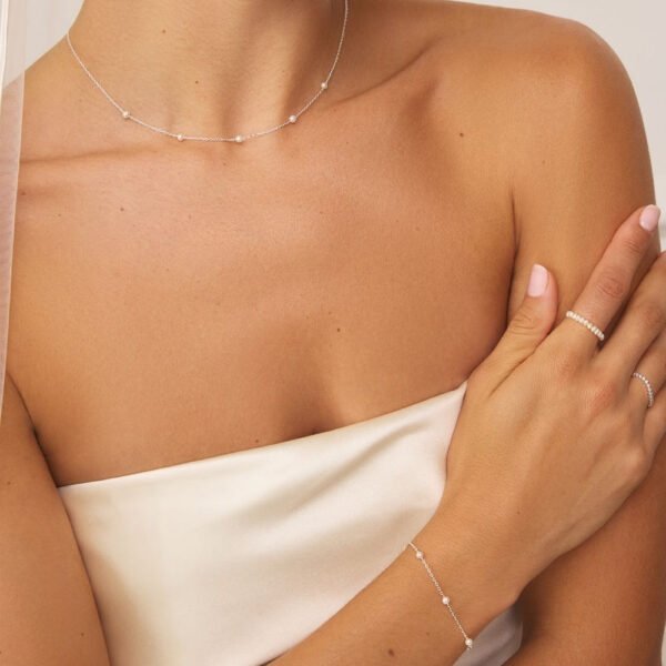 Silver Five Small Ohrid Pearl Necklace - Image 2